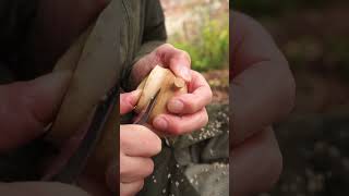 Refining a small walnut cup with my hand tools asmr woodcarving art handtools [upl. by Aniloj]