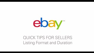 Quick Tips for Sellers by eBay Listing Format and Duration [upl. by Llerud]