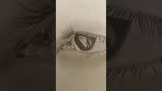 realistic eye charcoal free hand drawing realistic art shortsyoutube shortsfeed [upl. by Nevetse]