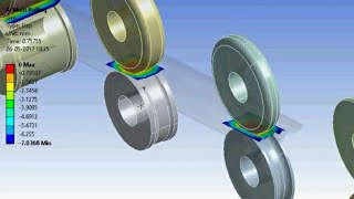 Multi Roll Forming  Corrugated Forming process in Ansys [upl. by Eilesor985]