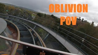 OBLIVION rollercoaster Alton Towers theme park POV [upl. by Chariot601]