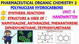 Polynuclear hydrocarbons synthesis and reactions  Structure and uses of napththalene  anthracene [upl. by Iover]