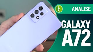 GALAXY A72 TELA 90Hz som ESTÉREO e IP67 marcam BOA EVOLUÇÃO mas DESEMPENHO  Análise  Review [upl. by Chamberlin]