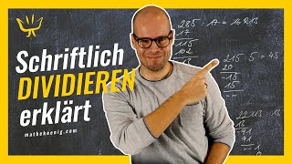 Schriftlich Dividieren mit und ohne Rest erklärt 🤓 mit Beispielaufgaben  Mathekönig [upl. by Kutzenco84]