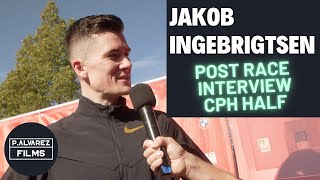 Post Race Interview  Jakob Ingebrigtsen  Copenhagen Half Marathon ENGLISH [upl. by Eenel]