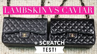 Chanel Lambskin vs Caviar  Scratch Test  Mel in Melbourne [upl. by Abramson282]