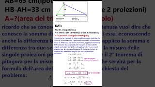 trova area triangolo rettangolo  uso 2° teorema di Euclide [upl. by Aretha605]