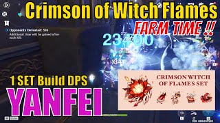 Yanfei Build DPS  Crimson of Witch Flames Genshin Impact  FARMING ARTIFACT [upl. by Macur]