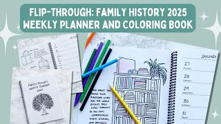 Full FlipThrough Family History 2025 Weekly Planner and Coloring Book [upl. by Liagaba275]