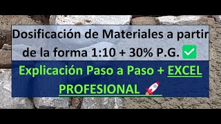 Dosificación Materiales del Concreto Simple de la Forma 11030PM ✅ [upl. by Aidekal]