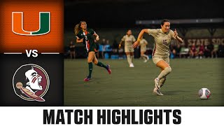 Miami vs Florida St ACC Womens Soccer Highlights 2023 [upl. by Gwyneth]