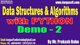 DSA with PYTHON tutorials  Demo  2  by Mr Prakash Babu On 06092024 9PM IST [upl. by Mabel]