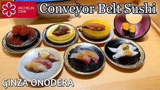 Michelin Starred Conveyor Belt Sushi Restaurant Ginza Onodera [upl. by Cirted]