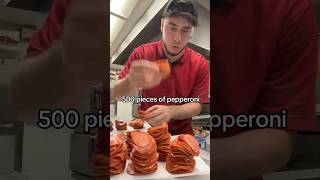 500 PEPPERONIS IN A PIZZA pizza youtubeshorts food youtube trending cooking [upl. by Estrellita147]