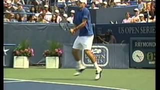 Roddick almost decapitated by a Karlovics serve [upl. by Critta]