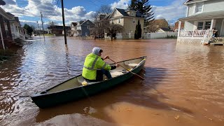 Winter storm triggers flooding in areas of Manville NJ [upl. by Ael745]