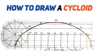 How to draw a cycloid in telugu  Engineering drawing  Diploma drawing [upl. by Philana]