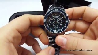 Take A Look At The Emporio Armani AR1429 Watch Chronos Watches UnBoxing Video [upl. by Atnuahc]