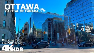 Ottawa Canada 🇨🇦 04 Nov 2023 Weekend Walk from Montreal Road to Downtown in 4K UHD HDR 60 fps [upl. by Ysnat256]