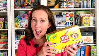 Unbox Sort and Name all the Crayons in the 200 Crayola Crayon Box [upl. by Nais]