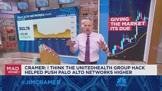 The UnitedHealth hack helped push Palo Alto Networks higher says Jim Cramer [upl. by Eiralam]