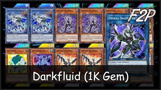 1K GEM DARKFLUID  F2PP2W Deck Analysis amp Testing YuGiOh Duel Links [upl. by Yraunaj]