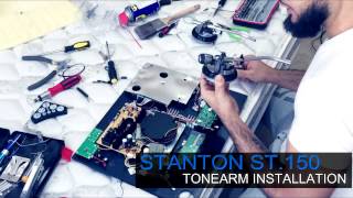 how to install the tonearm on stanton str8 150st150 tutorial [upl. by Yot502]