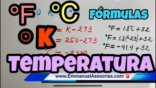 CONVERSIONES DE UNIDADES DE TEMPERATURA ☔🌤🌩 Centígrados Fahrenheit y Kelvin [upl. by Arabelle]