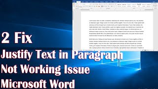 Justify Text In Paragraph Microsoft Word  2 Fix How To [upl. by Dagny]