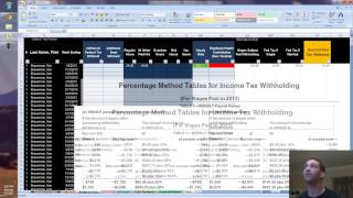 2013 Payroll in Excel Calculate Federal Withholding Using IF Formula [upl. by Kieryt739]