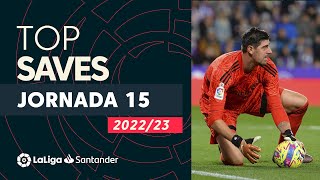 LaLiga TOP 5 Paradas Jornada 15 LaLiga Santander 20222023 [upl. by Anoynek]