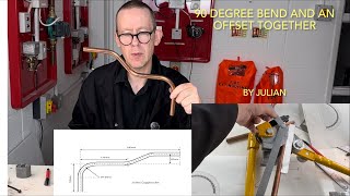 Pulling a 90 degree bend and an offset on same pipe to measurements [upl. by Inihor]