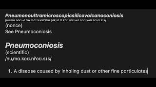 How to pronounce pneumonoultramicroscopicsilicovolcanoconiosis [upl. by Meggy541]