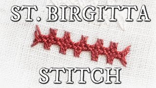 Embroidery Saint Birgitta Stitch  Medieval Cap Part 1 [upl. by Onirefes]