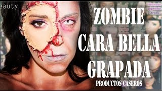 Maquillaje Zombie cara bella grapada fácil Makeup FX 42  Silvia Quiros [upl. by Nohshan]