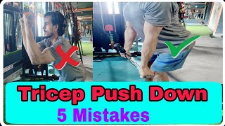 Tricep Push Down 5 Mistakesfitness temple gym JeetSelalAesthetics [upl. by Orfurd]