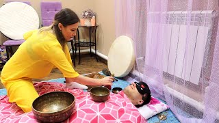 ASMR Amazing Tibetan singing bowls massage by Lyudmila [upl. by Dianuj]