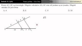 14 Matura próbna 9 marca 2012 podobienstwo trójkatów [upl. by Slayton]