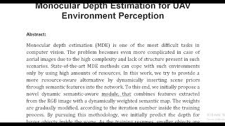 Dynamic Semantically Guided Monocular Depth Estimation for UAV Environment Perception [upl. by Cornela]