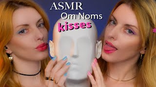 ASMR Kisses TWIN Bubbly Kisses Sticky Om Noms [upl. by Aushoj]