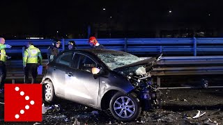 Auto contromano su tangenziale est a Milano un morto e 4 feriti allaltezza di Cascina Gobba [upl. by Laney]