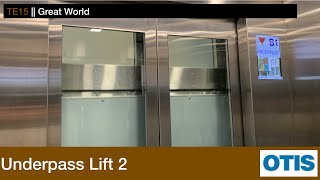 Great World MRT Station  Otis Elevator Underpass Lift 2 [upl. by Atinele785]