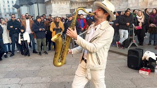 Coldplay  PARADISE  STREET SAX PERFORMANCE [upl. by Nessy]