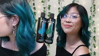 dying my hair emerald arctic foxs phantom green amp aquamarine [upl. by Odravde]