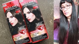 Haare schwarz tönen  Schwarzkopf Brillance GlanzTönungs Gel review [upl. by Judy]