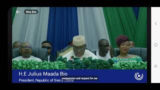 HE Julius Maada Bio President of Republic of Sierra Leone Addressed 6th Parliament 2nd session P1 [upl. by Krutz172]