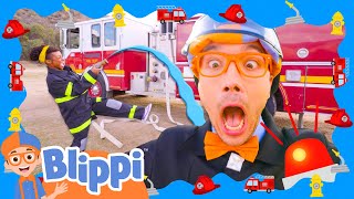 Blippis Fire Truck Song Sing Along with Blippi to Learn About Fire Trucks  Blippi Music Video [upl. by Hpejsoj]