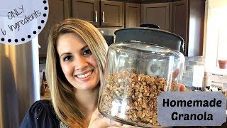 HOMEMADE GRANOLA  ONLY 6 INGREDIENTS  COOK WITH ME [upl. by Ylrebnik780]