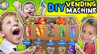 DIY Cardboard Dispenser Vending Machine FUNnel Vlog Fam [upl. by Rawdan249]