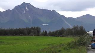 Alaska Flying Takeoff on a GustyWindy Day Douglas DC4 [upl. by Andee856]